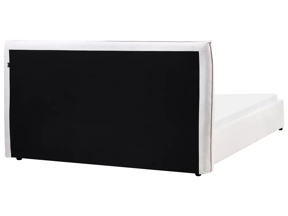 Bett mit Lattenrost Samtstoff LAVAUR 160 x 200 cm Cremeweiß_985288