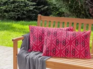 Gartenkissen 2er Set MEZZANO Geometrisches Muster 40 x 60 cm Fuchsia_881444