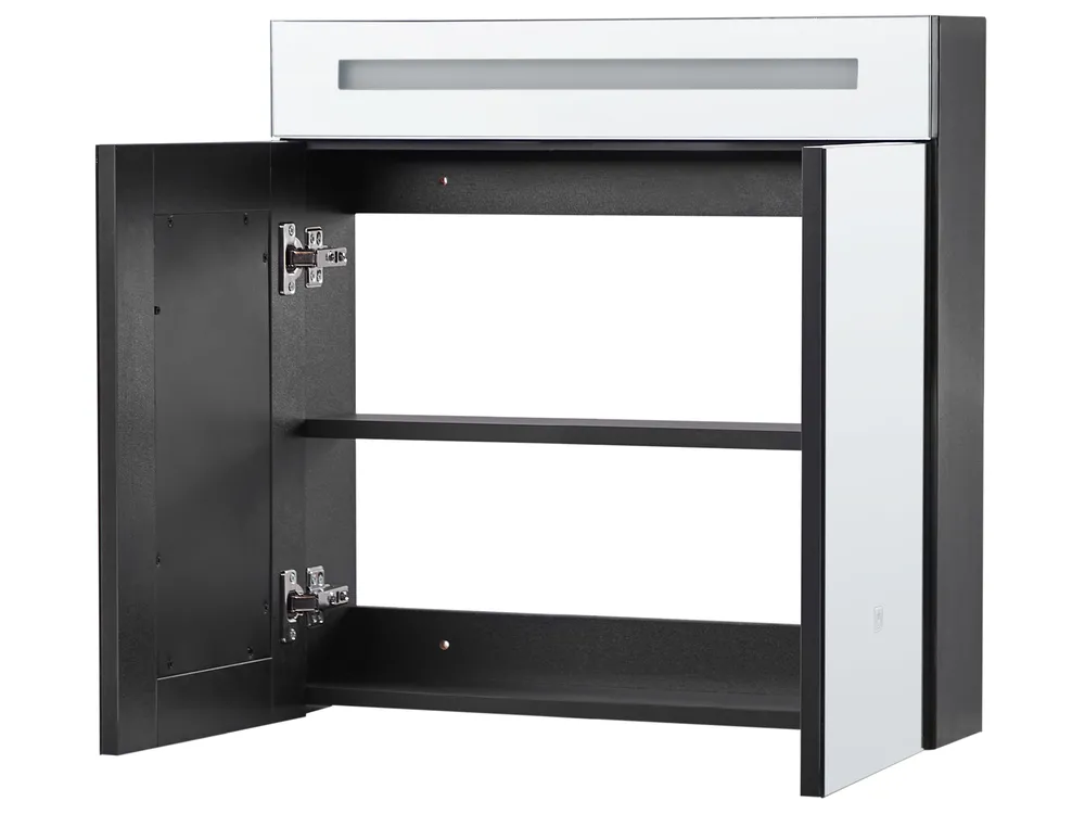 Bad-Spiegelschrank LED JARAMILLO 60 cm 60 cm Schwarz_905824