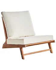 Set mit 2 Stühlen und Sitzkissen MICCIANO Akazienholz Cremeweiß_958583
