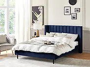 Bett mit Lattenrost Samtstoff VILLETTE 160 x 200 cm Marineblau_1172833
