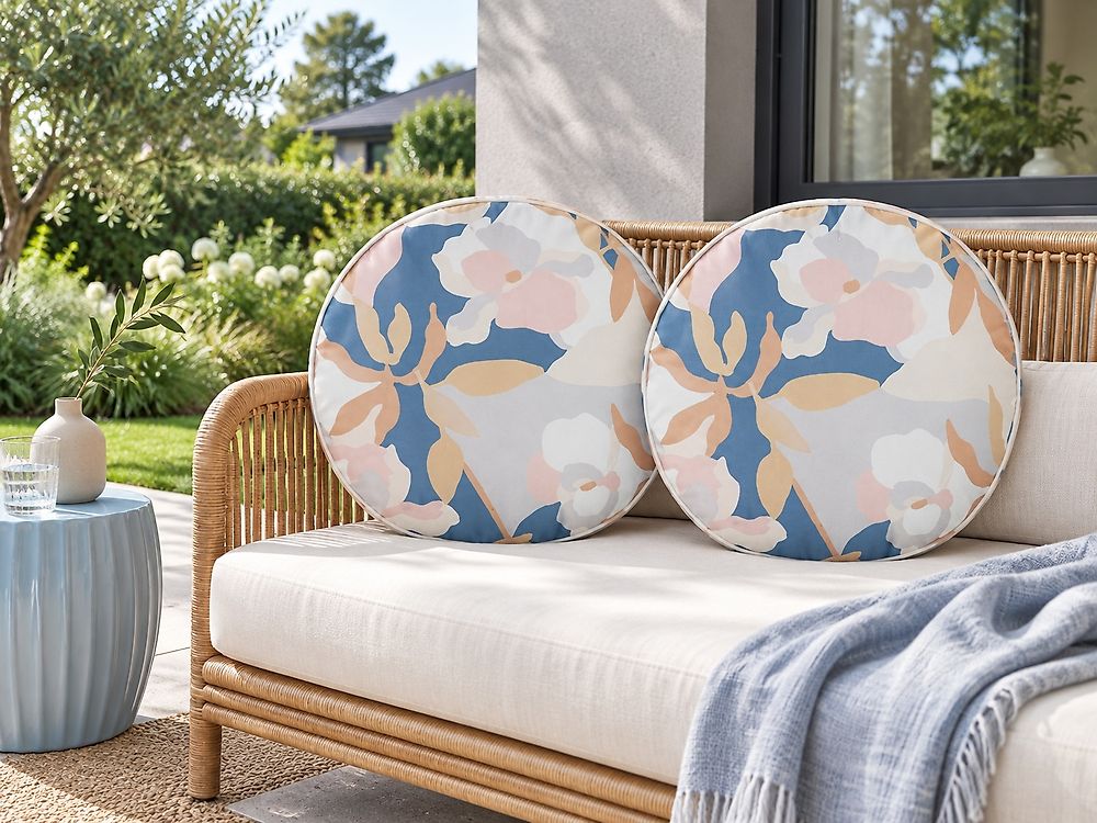 Gartenkissen 2er Set VEREZZI Blumenmuster 40 x 40 cm Bunt