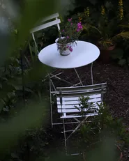 Bistro Set klappbar FIORI Metall Weiß_872880