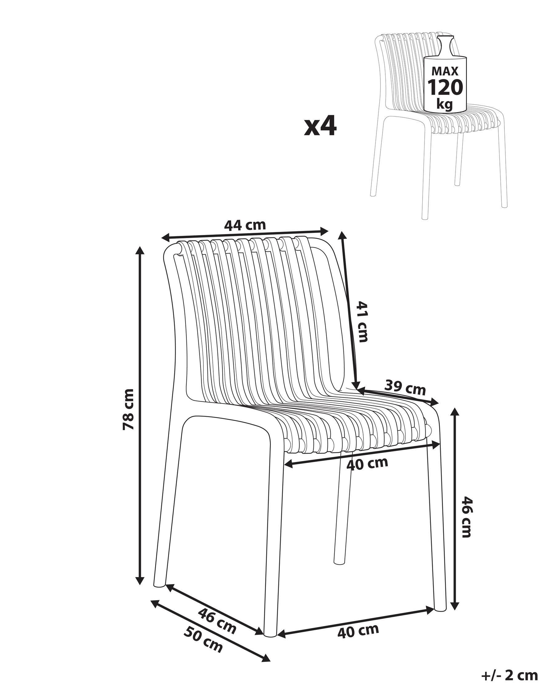 Gartenstuhl 4er Set ARICCIA Braun_1051441
