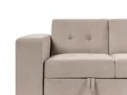 Sofa Bed 3 Seater FALSTER with Storage Fabric Light Brown_935851