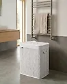 Wäschekorb mit Deckel ARRAIAS Stoff Weiß 100 L