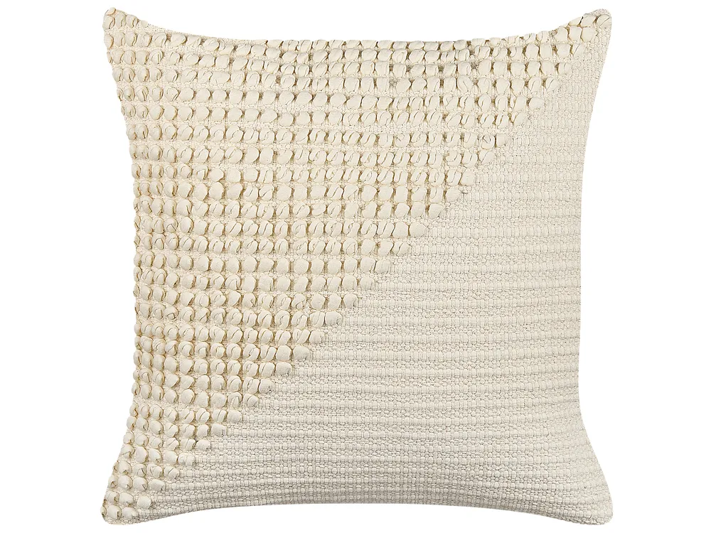 Dekokissen 2er Set PELLAEA 45 x 45 cm Baumwolle Hellbeige Geometrisches Muster_840353
