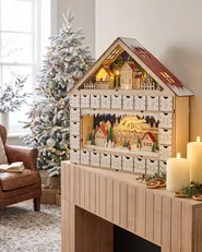 Christmas Decoration LED NISSER 44 cm Advent Calendar Light Brown_1016975