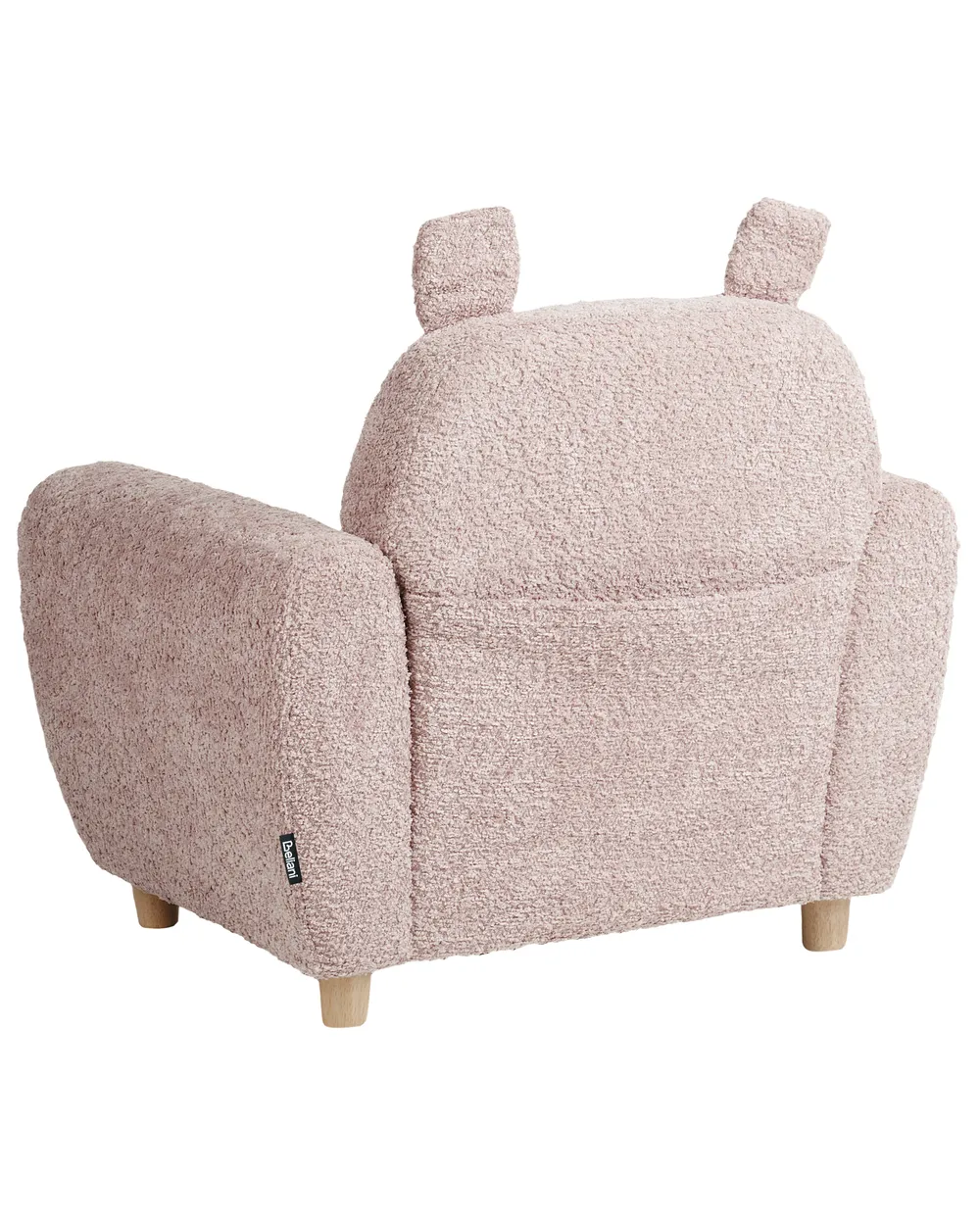 Fauteuil pour enfants Hippopotame MARIBO Bouclé Rose pastel_1027051