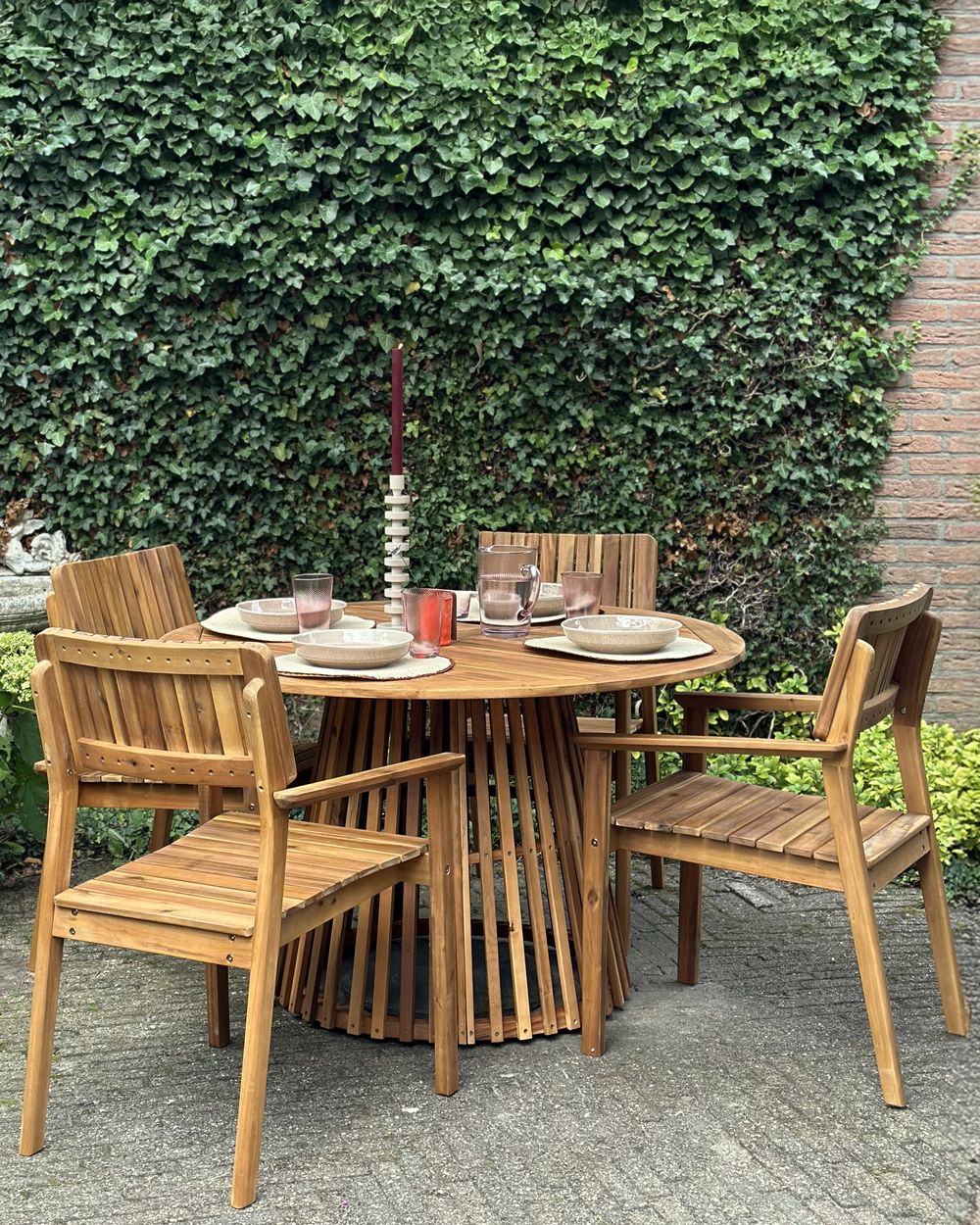 Set van 4 tuinstoelen AGELLO Acaciahout Bruin