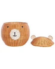 Kinder Aufbewahrungskorb Teddybär HIMBA Rattan Naturfarben_838087