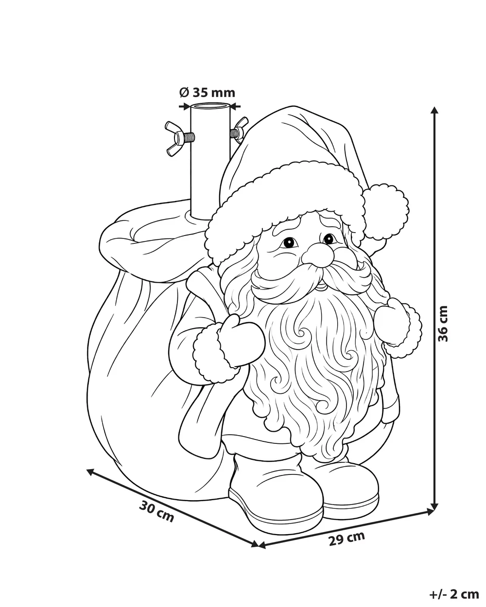 Weihnachtsbaumständer KALLO 30 cm Weihnachtsmann Rot_1185260