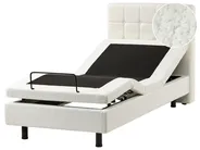 Bett verstellbar Bouclé DUKE 90 x 200 cm Cremeweiß_1011427