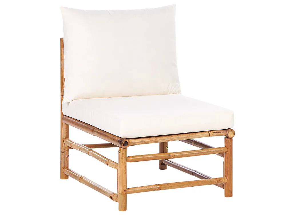 Lounge Set mit Tisch 5-Sitzer CERRETO Bambus Cremeweiß_909582