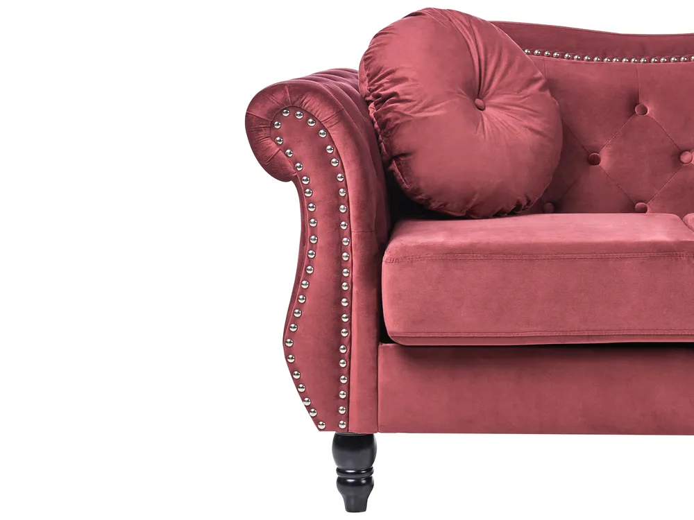 Sofa 3 Seater SKIEN Velvet Dark Red_743172