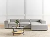 Modul Ecksofa 4-Sitzer ARDAL Stoff Hellgrau linksseitig
