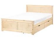 Bett mit 2 Schubladen DAUPHIN Kiefernholz Hellbraun 120 x 200 cm_1059801