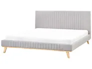 Bed Chenille TALENCE 180 x 200 cm (EU Super King) Light Grey_980985