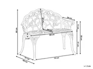 Garden Bench PIURA 88 cm Metal White_1012115