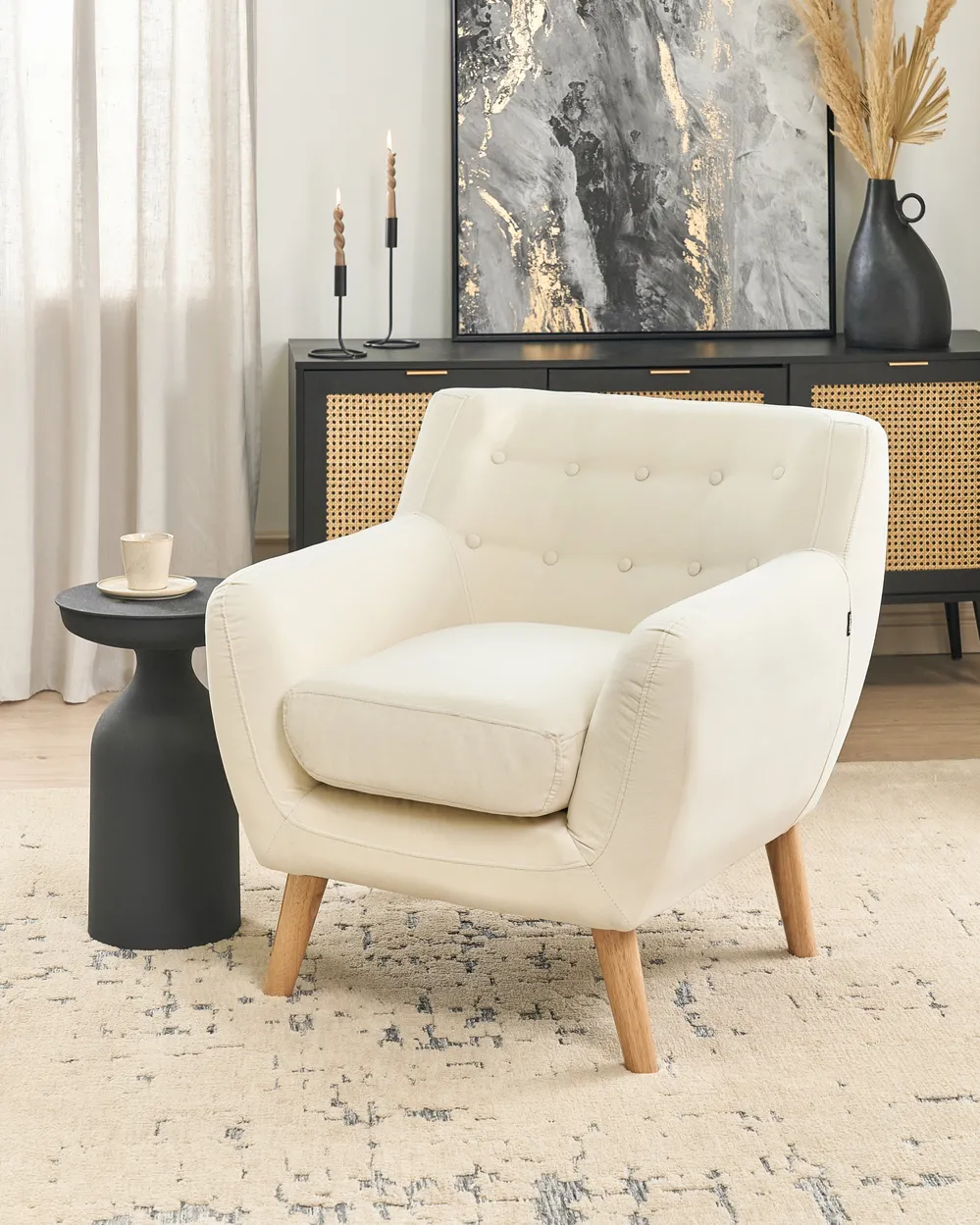 Sessel MOTALA Stoff Hellbeige