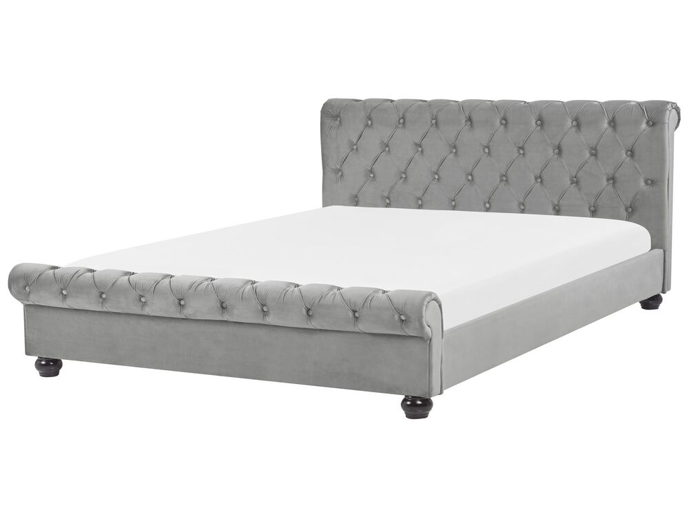 Bed Velvet AVALLON 180 x 200 cm (EU Super King) Grey