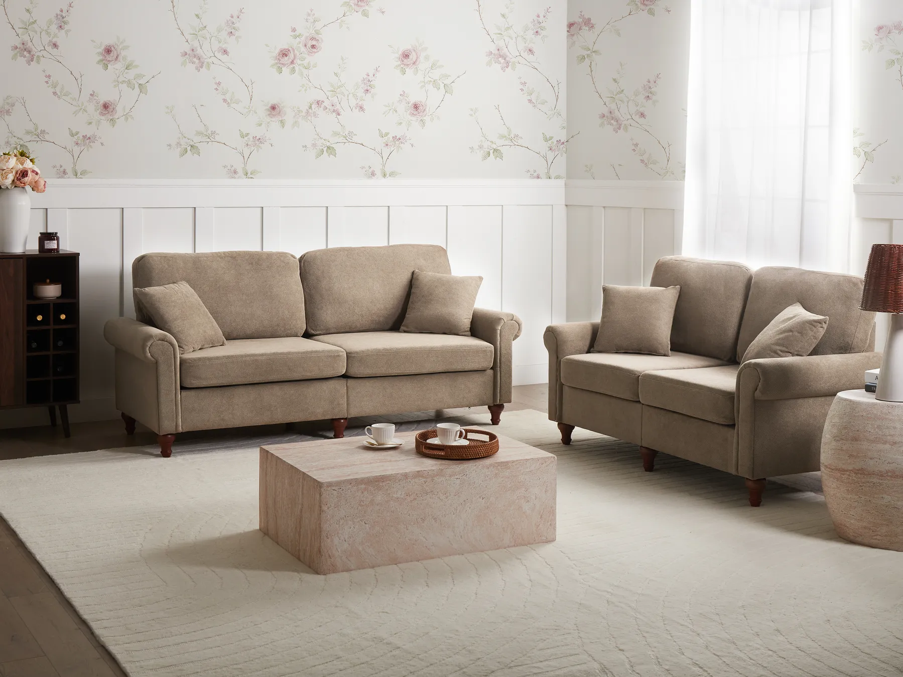 Sofa Set 5-Sitzer GINNERUP Stoff Braun_1035556
