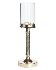 Kerzenständer ABBEVILLE 41 cm Glas Gold_788802