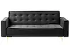 Schlafsofa 3-Sitzer ABERDEEN Samtstoff Schwarz