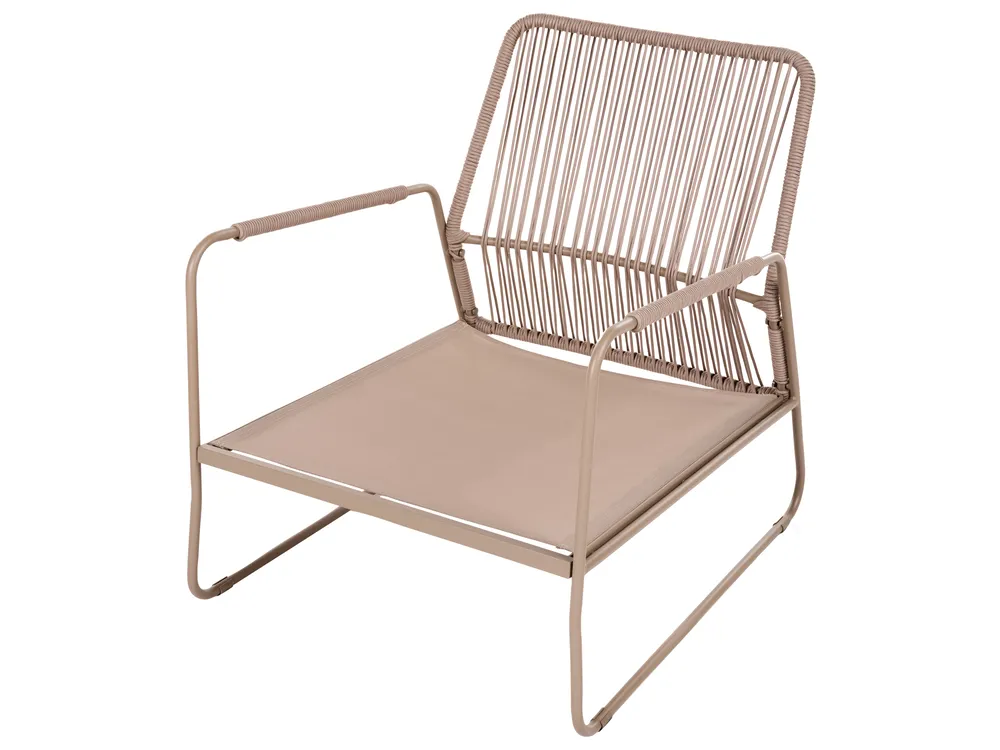 Garden Lounge Set with Table 4 Seater ACCEGLIO Metal Beige_1090952