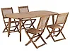 Gartenmöbel Set 4-Sitzer PARAGGI zertifiziertes Akazienholz Dunkelbraun