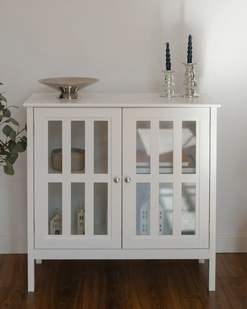 Sideboard mit Glastüren MIRAM 80 cm Weiß_982968