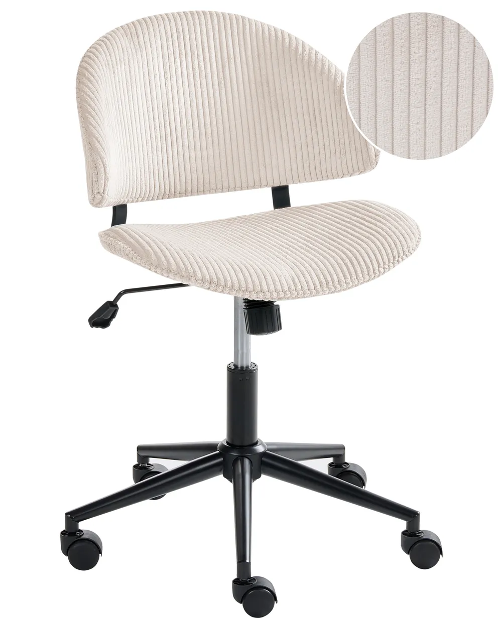 Bürostuhl KIANA Cord Cremeweiß