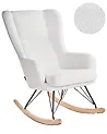 Schaukelsessel LUOMA Bouclé Cremeweiß