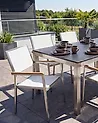 Gartenstuhl 4er Set GROSSETO Edelstahl Weiß