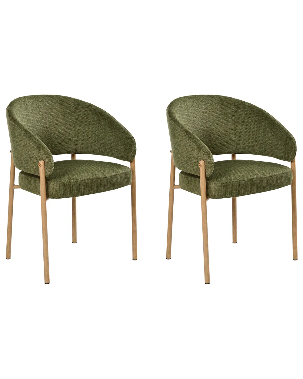Set van 2 eetkamerstoelen ZANE Stof Groen
