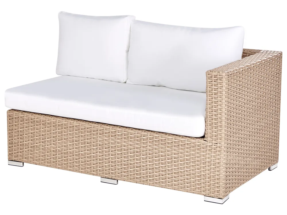 Lounge Set mit Tisch 8-Sitzer XXL modular Polyrattan Beige rechtsseitig_905104