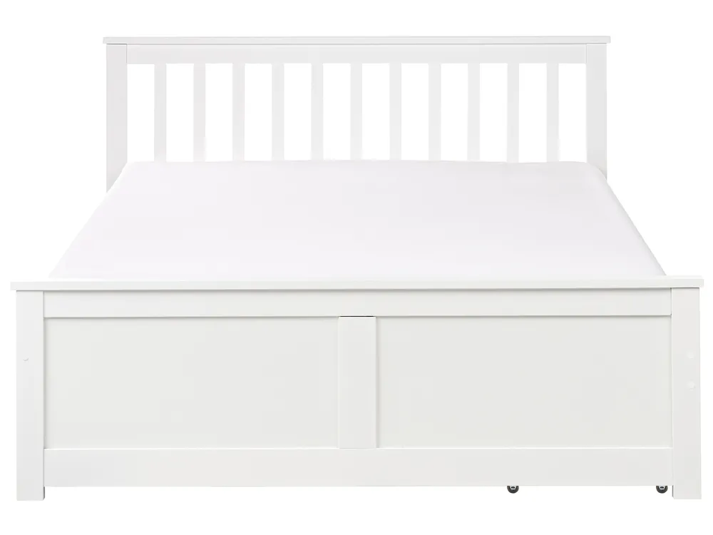 Bett mit 2 Schubladen OLENDON Kiefernholz Weiß 140 x 200 cm_954762