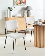 Set of 2 Dining Chairs STURGIS Corduroy Off-White_963271