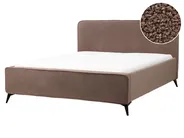 Bett mit Lattenrost Bouclé VALOGNES 160 x 200 cm Braun_937187