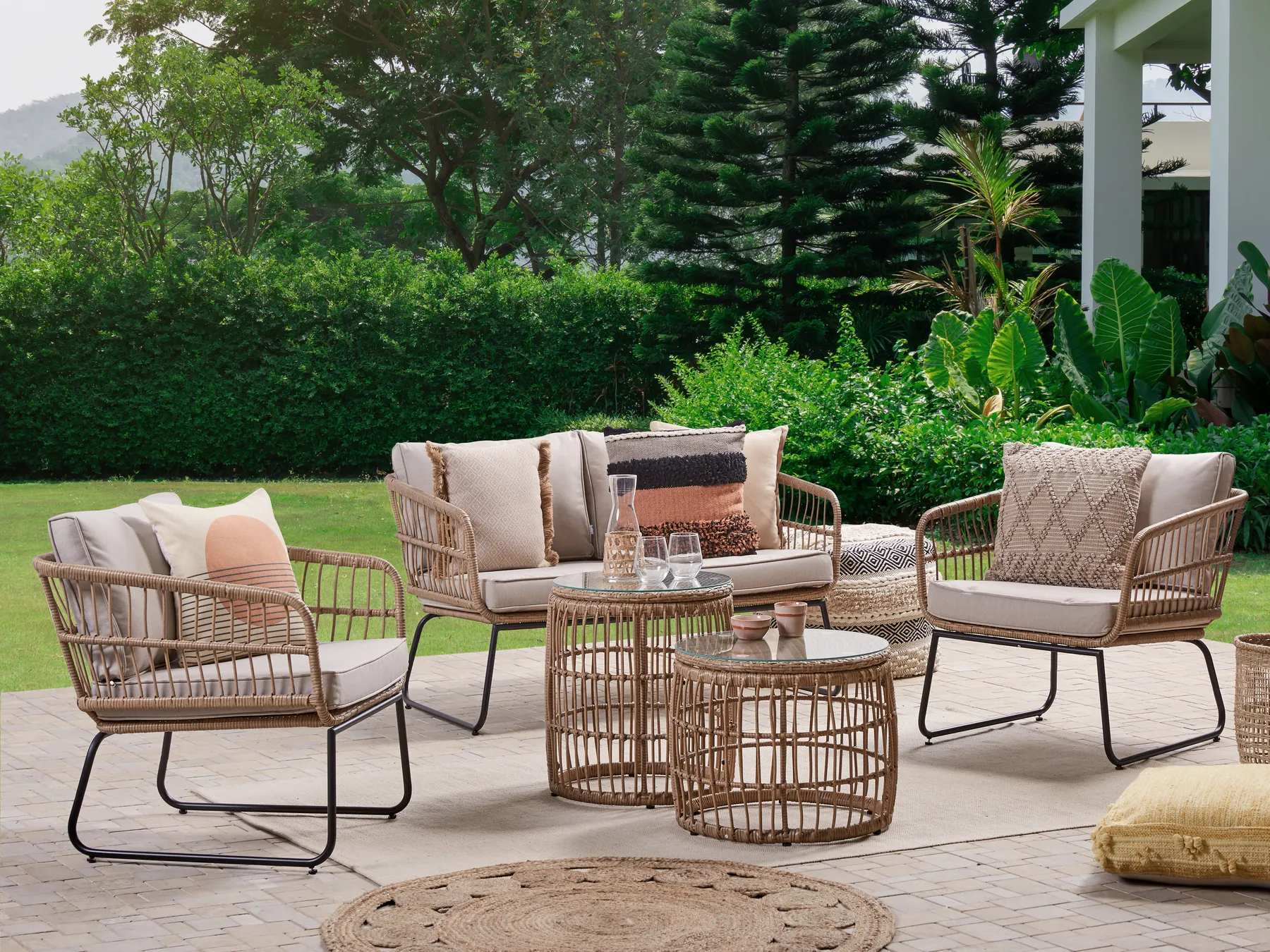 Outdoor Kissenbezug Set RAVELLO  Beige_986146