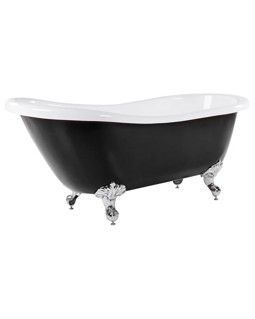 Freistehende Badewanne CAYMAN 170 x 76 cm Schwarz / Weiß_817181