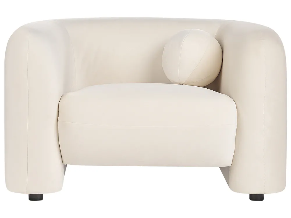 Living Room Set 4 Seater LEIREN Velvet Off-White_920780