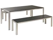 Gartenmöbel Set mit Bänken 6-Sitzer NARDO Schwarz / Silber_862904