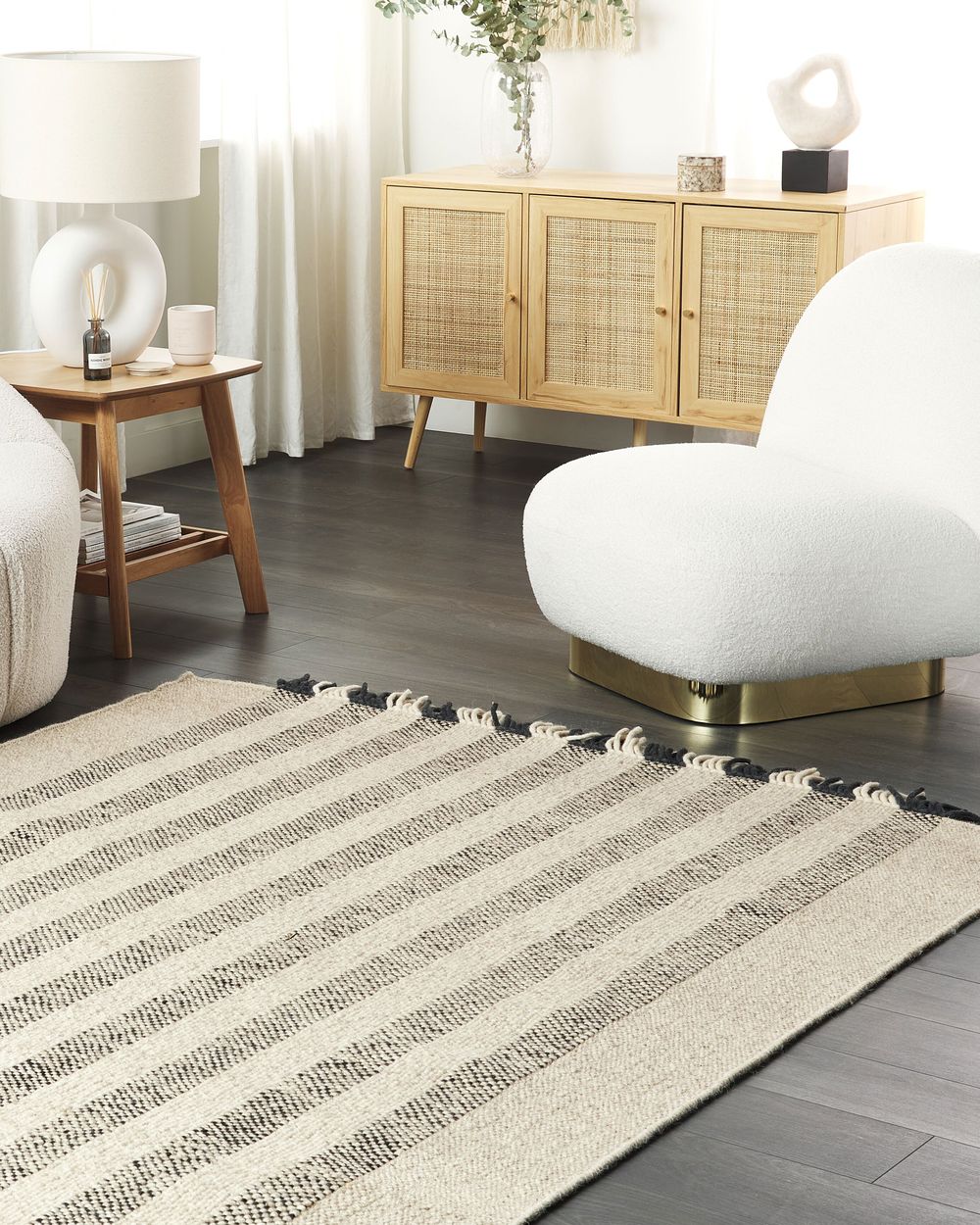 Rug TACETTIN White 140 x 200 cm Wool