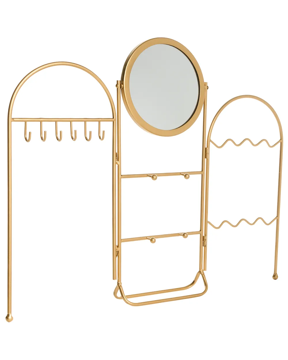 Jewellery Stand with Mirror PIROU Gold_997237
