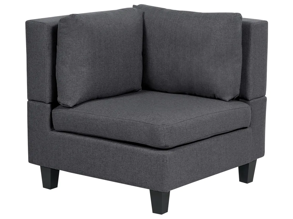 Modular Corner Sofa 5 Seater UNSTAD with Ottoman Fabric Dark Grey Left Hand_924671