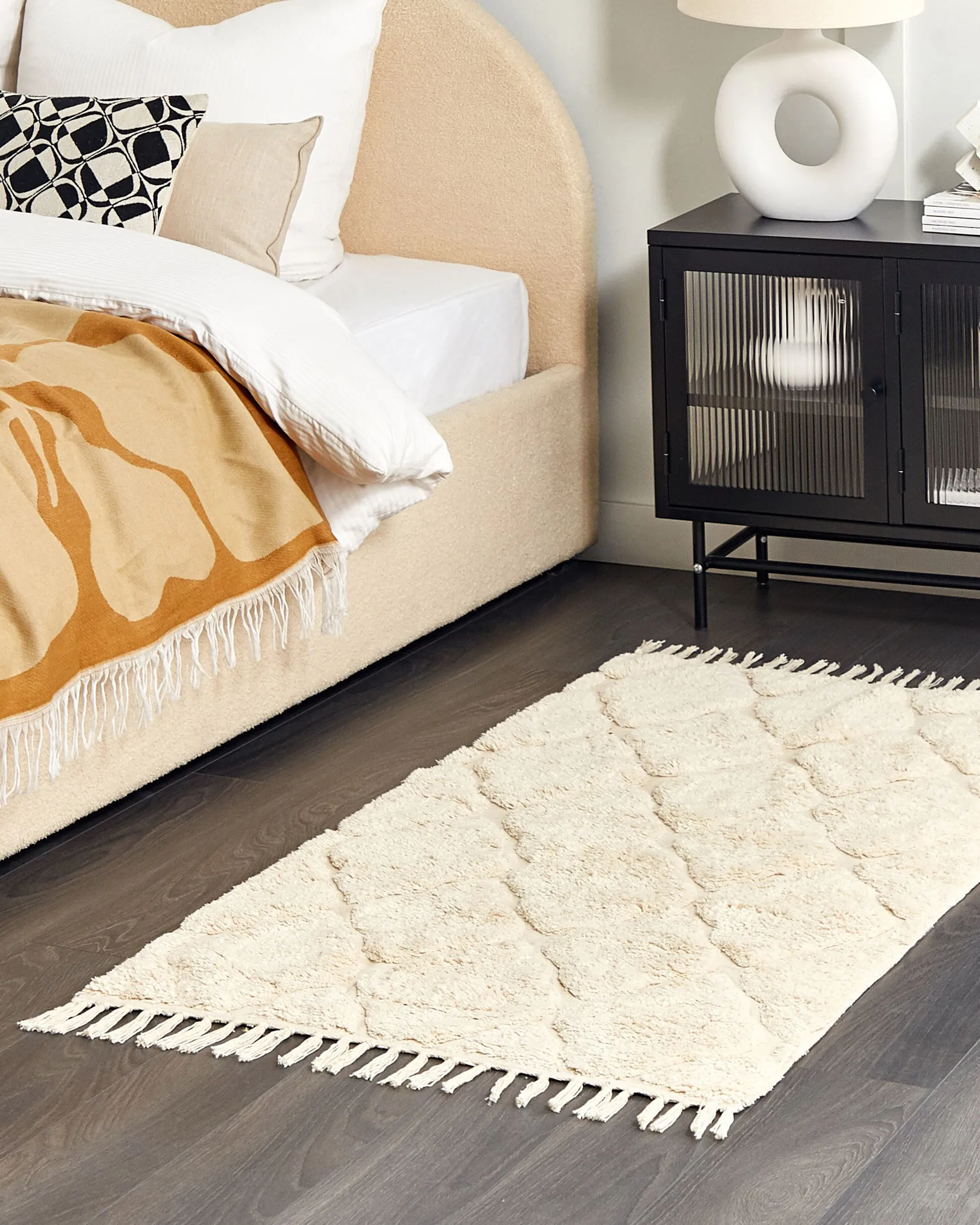 Teppich SILCHAR Beige 80 x 150 cm Baumwolle_839234