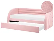 Ausziehbett Bouclé ALBIAC 90 x 200 cm Pastellrosa_1069063