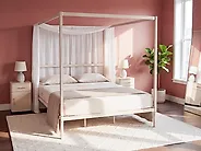 Himmelbett Metall LESTARDS 180 x 200 cm Hellbeige_1165327