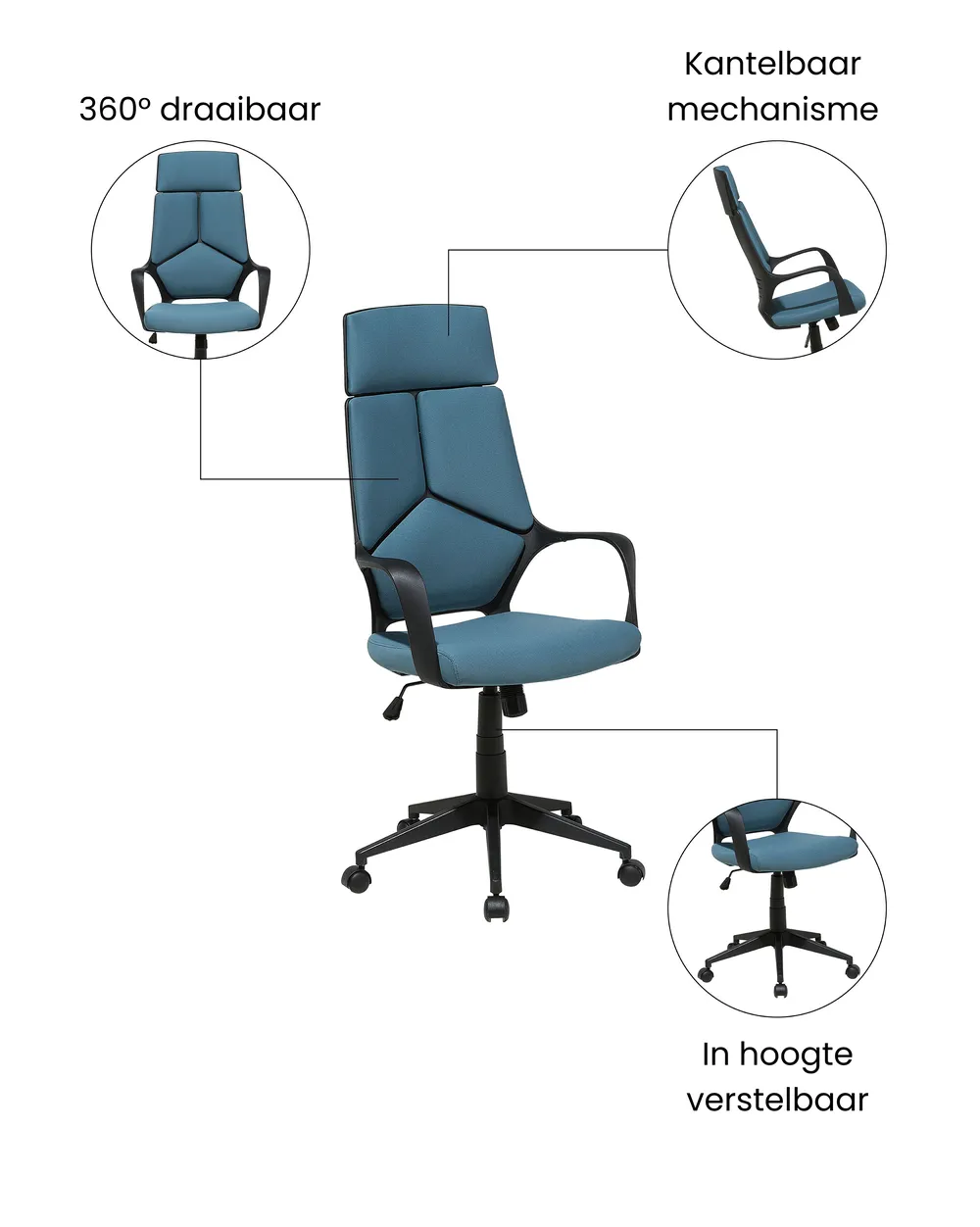 Bureaustoel DELIGHT Donkerblauw_1073922